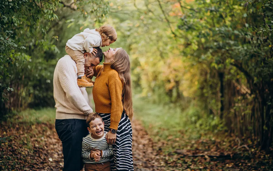 happy family in the park
